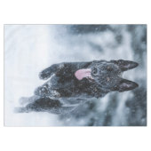 黒いドイツの羊飼い雪ダベットカバー テーブルクロス (正面(横))