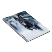 黒いドイツの羊飼い雪ダベットカバー ノートブック (右側)