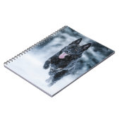 黒いドイツの羊飼い雪ダベットカバー ノートブック (左側)