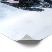 黒いドイツの羊飼い雪ダベットカバー ポスター (角)