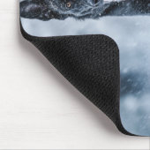 黒いドイツの羊飼い雪ダベットカバー マウスパッド (コーナー)