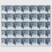 黒いドイツの羊飼い雪ダベットカバー ラッピングペーパー (フラット)