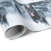 黒いドイツの羊飼い雪ダベットカバー ラッピングペーパー (ロールコーナー)