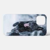 黒いドイツの羊飼い雪ダベットカバー Case-Mate iPhoneケース (裏面 (横))