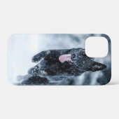 黒いドイツの羊飼い雪ダベットカバー Case-Mate iPhoneケース (裏面 (横))