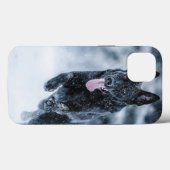 黒いドイツの羊飼い雪ダベットカバー Case-Mate iPhoneケース (裏面 (横))