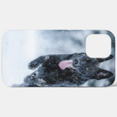黒いドイツの羊飼い雪ダベットカバー Case-Mate iPhoneケース (裏面 (横))