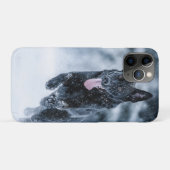 黒いドイツの羊飼い雪ダベットカバー Case-Mate iPhoneケース (裏面(横))