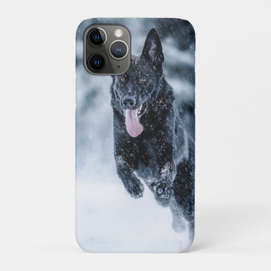 黒いドイツの羊飼い雪ダベットカバー Case-Mate iPhoneケース (裏)
