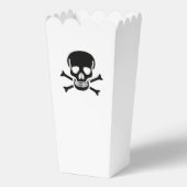 黒いドクロの白いポップコーン箱 フェイバーボックス (正面)