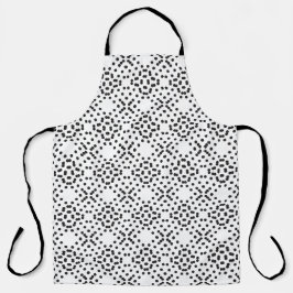 黒いドットで作られた幾何学的な4つのローブのパターン エプロン