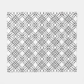 黒いドットで作られた幾何学的な4つのローブのパターン フリースブランケット (正面(横))