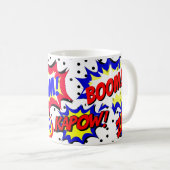 黒いドットのコミック風吹き出し コーヒーマグカップ (正面右)