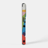 黒いドットのコラージュペーパー iPhoneケース (右側面)