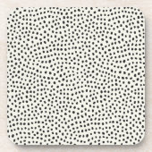 黒いドットパターン コースター (正面)