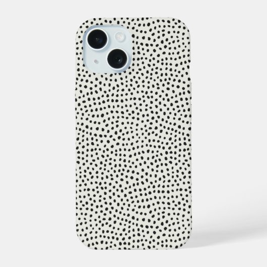 黒いドットパターン iPhone 15ケース (裏面)