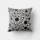 黒いドット装飾用クッション – 白い背景 クッション (裏面)