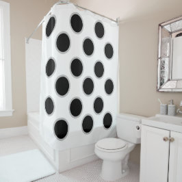 黒いドット シャワーカーテン
