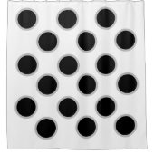 黒いドット シャワーカーテン (正面)