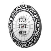 黒いドット&円グリッド+バックグランド。&文字 ダーツボード (正面右)