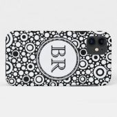 黒いドット&円グリッド+バックグランド。&文字 Case-Mate iPhoneケース (裏面(横))