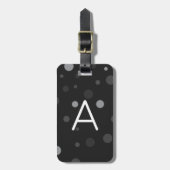 黒いドポップ・アートのット ラゲッジタグ (正面縦)