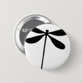 黒いドラゴンのはえアイコン 缶バッジ (正面&裏面)