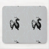 黒いドラゴンのグレー マウスパッド (正面)