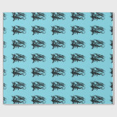 黒いドラゴンのシルエット ラッピングペーパー (フラット)