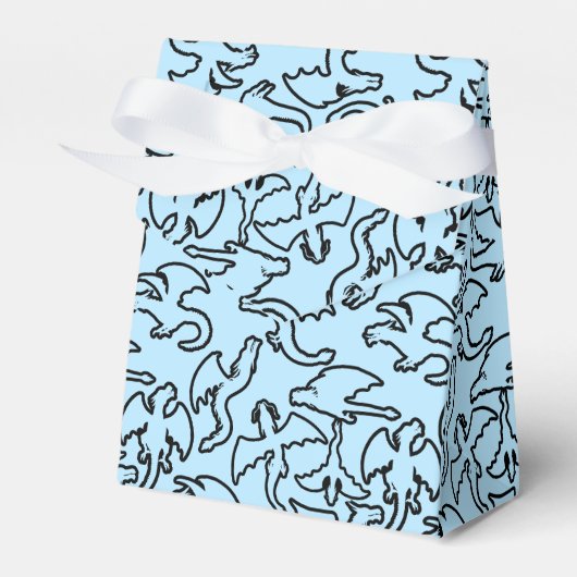 黒いドラゴンズ模様の輪郭b L青BG フェイバーボックス (正面サイド)