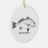 黒いドラム魚 セラミックオーナメント (右)