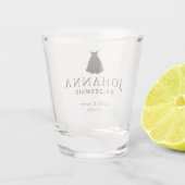 黒いドレスの花嫁パーソナライズされたの結婚女 ショットグラス (裏面)