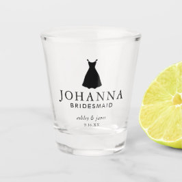 黒いドレスの花嫁パーソナライズされたの結婚女 ショットグラス
