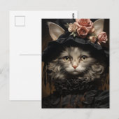 黒いドレスを着た猫 ポストカード (正面/裏面)