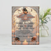 黒いドレスを着た美しい魔女の女の子 招待状 (スタンド正面)