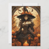 黒いドレスを着た美しい魔女の女の子 招待状 (裏面)