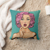 黒いドレスポップ・アートの枕のバックアートレディを参照 クッション (ブランケット)