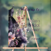 黒いドレス紫色の花 アクリルサイン (ニュートラル)