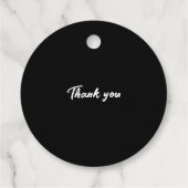 黒いドレ結婚スの水の色ピンクのバラ フェイバータグ (裏面)