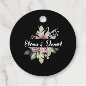 黒いドレ結婚スの水の色ピンクのバラ フェイバータグ (正面)