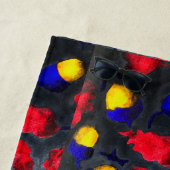 黒いドングリのデザインの速い乾燥の道化のカラフル ビーチタオル (インサイチュ)