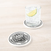 黒いドーチェスターマサチューセッツのシール コースター (側面)