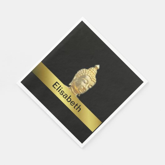 黒いナプキンの黄金の紙 スタンダードランチョンナプキン (角)