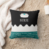 黒いナースの形容詞および暗いティール（緑がかった色） クッション (ブランケット)