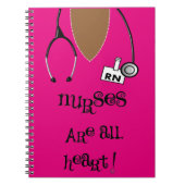 黒いナースは上および聴診器のノートをごしごし洗います ノートブック (正面)