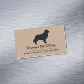 黒いニューファンドランド犬のシルエット マグネット名刺 (インサイチュ)