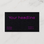 黒いネオンピンクのトロッコ 名刺 (裏面)