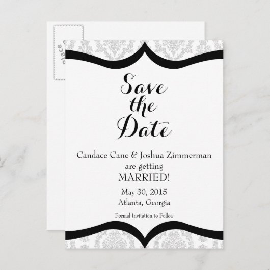 黒いネクタイの件の日付の保存 案内ポストカード (正面/裏面)