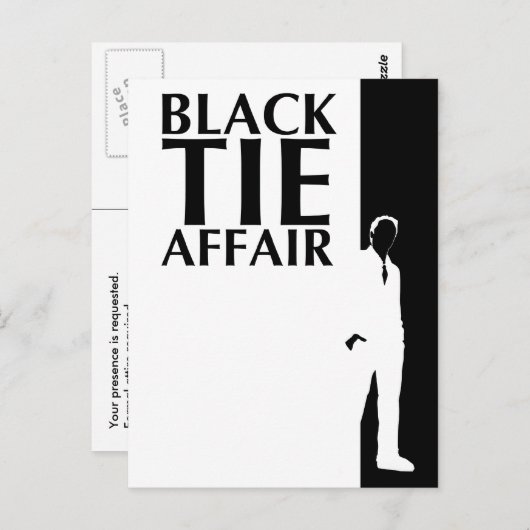 黒いネクタイの問題：深刻なシルエット ポストカード (正面/裏面)