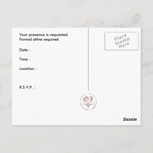 黒いネクタイの問題：深刻なシルエット ポストカード (裏面)